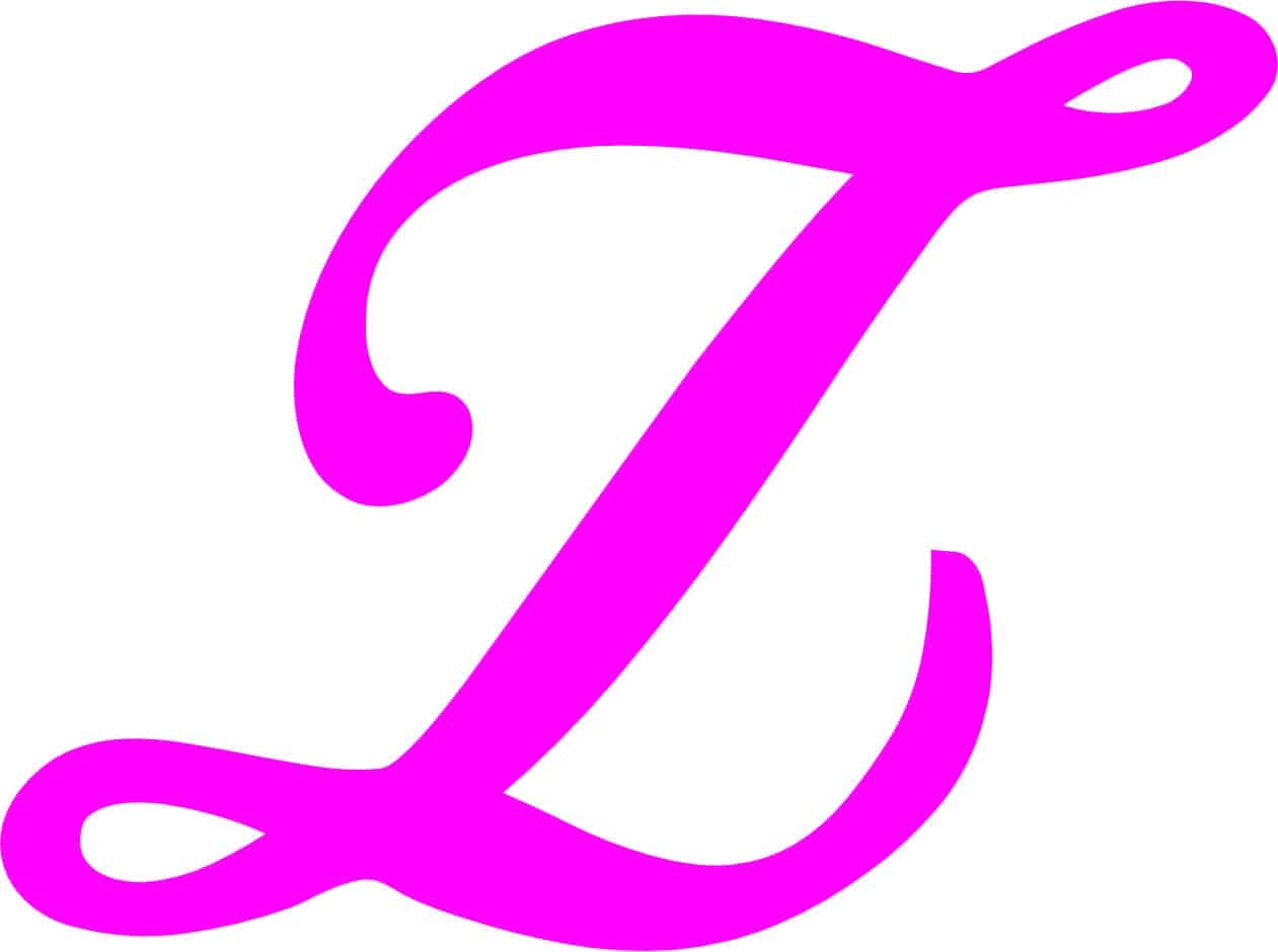StickerTalk Pink Cursive Letter Z Monogram Sticker, 4 inches x 3 inches