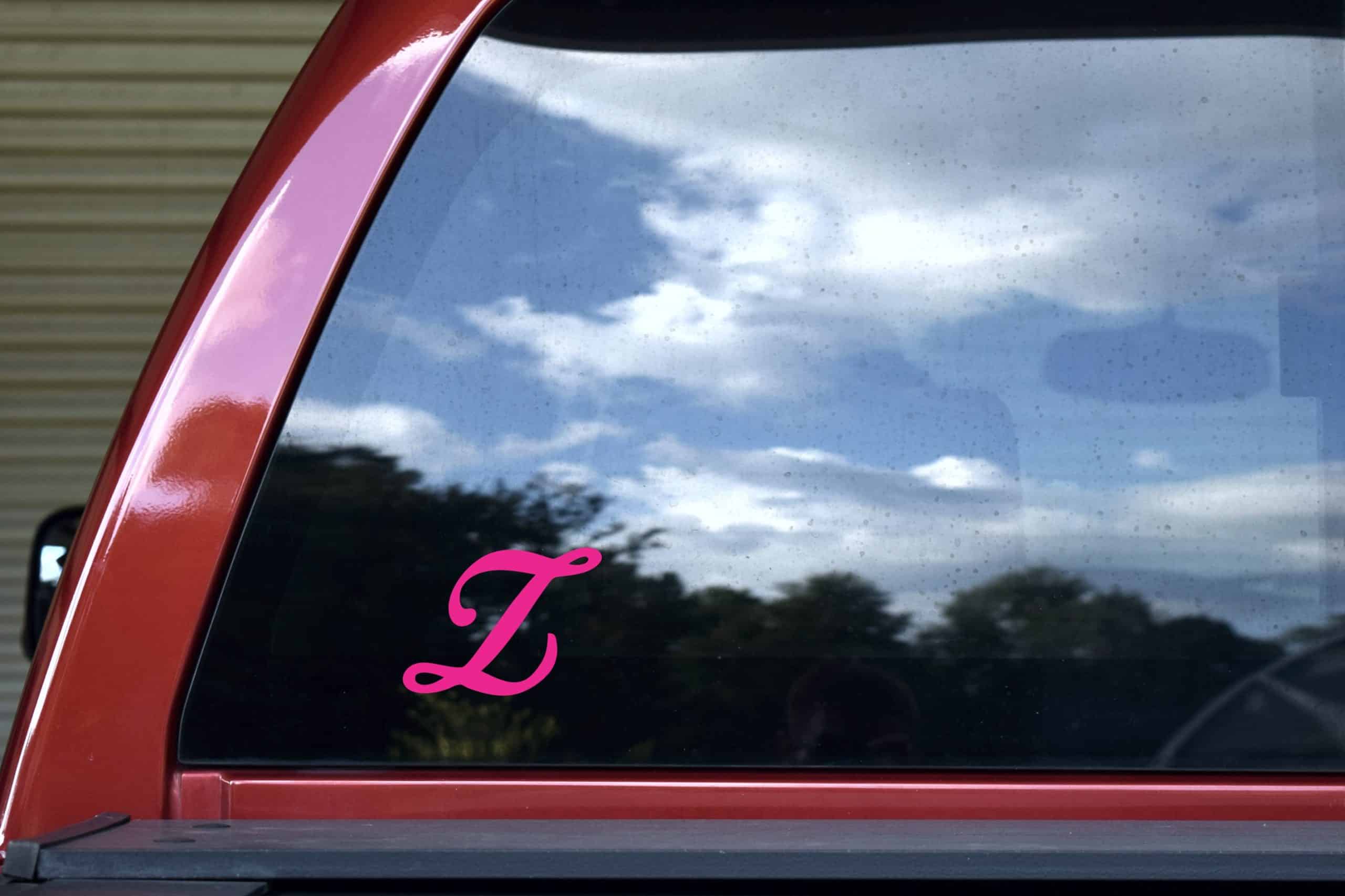 StickerTalk Pink Cursive Letter Z Monogram Sticker, 4 inches x 3 inches - Image 5