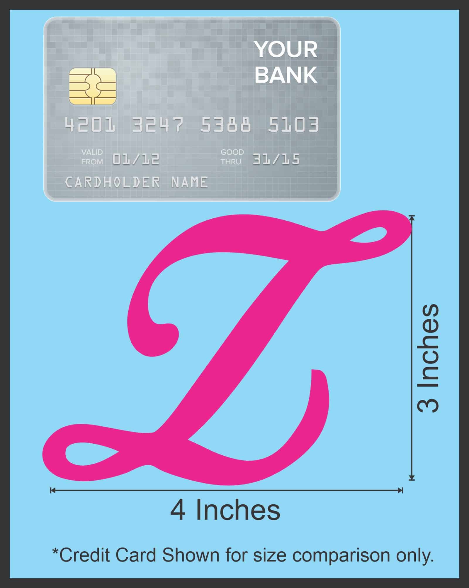 StickerTalk Pink Cursive Letter Z Monogram Sticker, 4 inches x 3 inches - Image 6