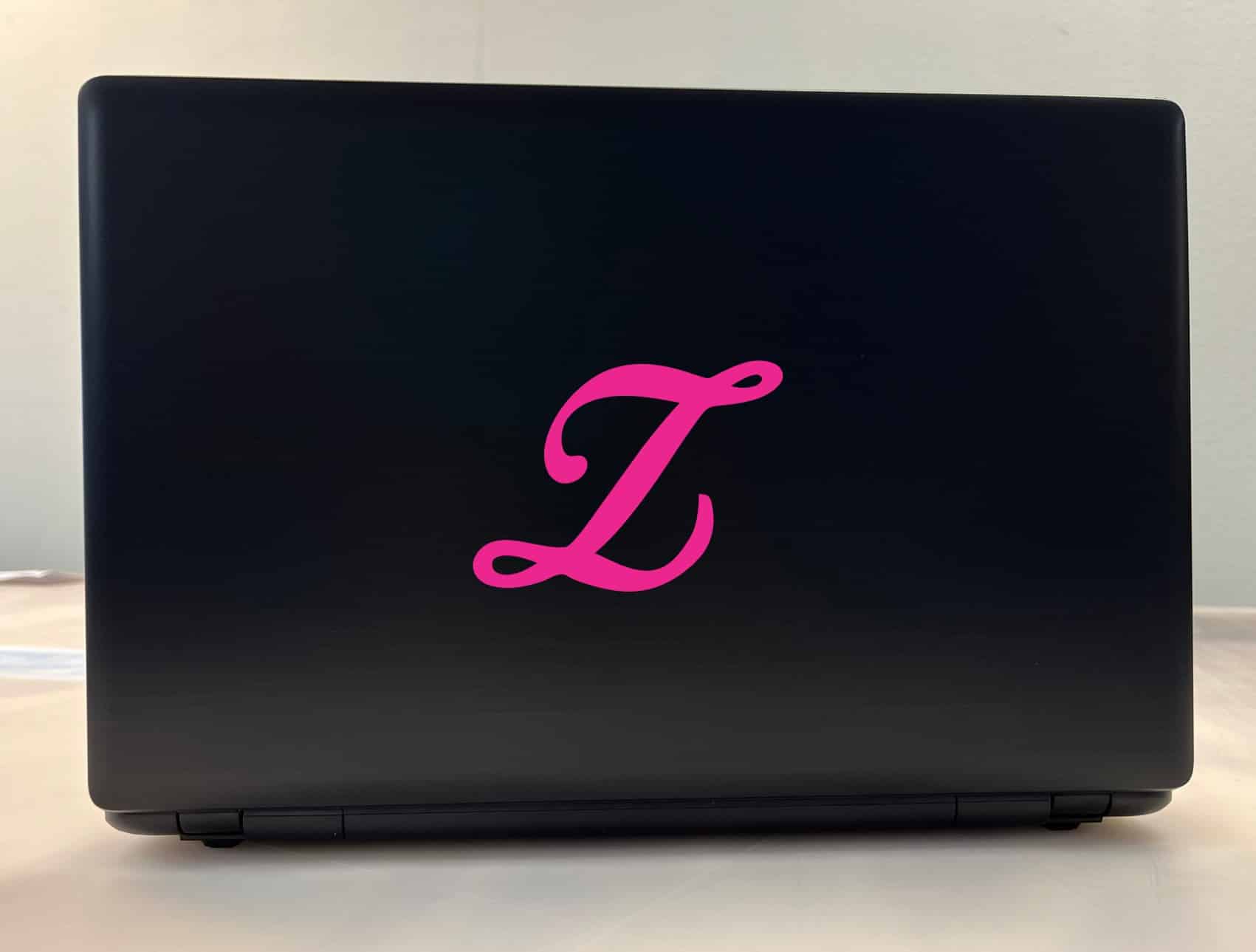 StickerTalk Pink Cursive Letter Z Monogram Sticker, 4 inches x 3 inches - Image 3