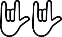 ASL ILY I Love You Hand Stickers