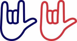 ASL ILY I Love You Hand Stickers