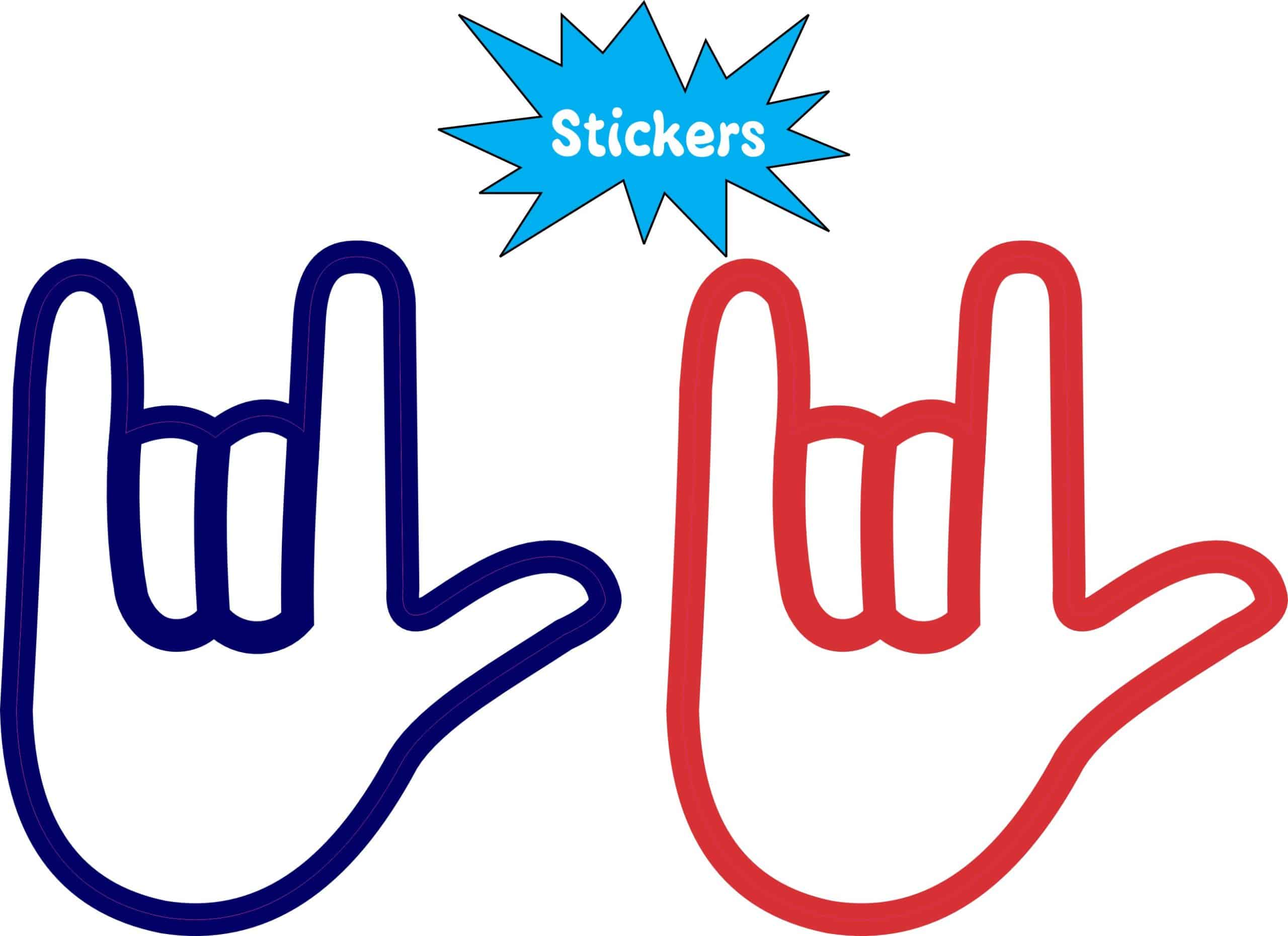 StickerTalk ASL ILY I Love You Hand Stickers, 2 inches x 2.25 inches - Image 2