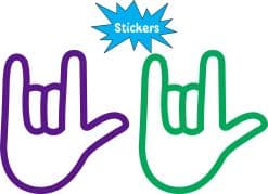 Alternative view of StickerTalk ASL ILY I Love You Hand Stickers, 2 inches x 2.25 inches