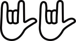 ASL ILY I Love You Hand Stickers