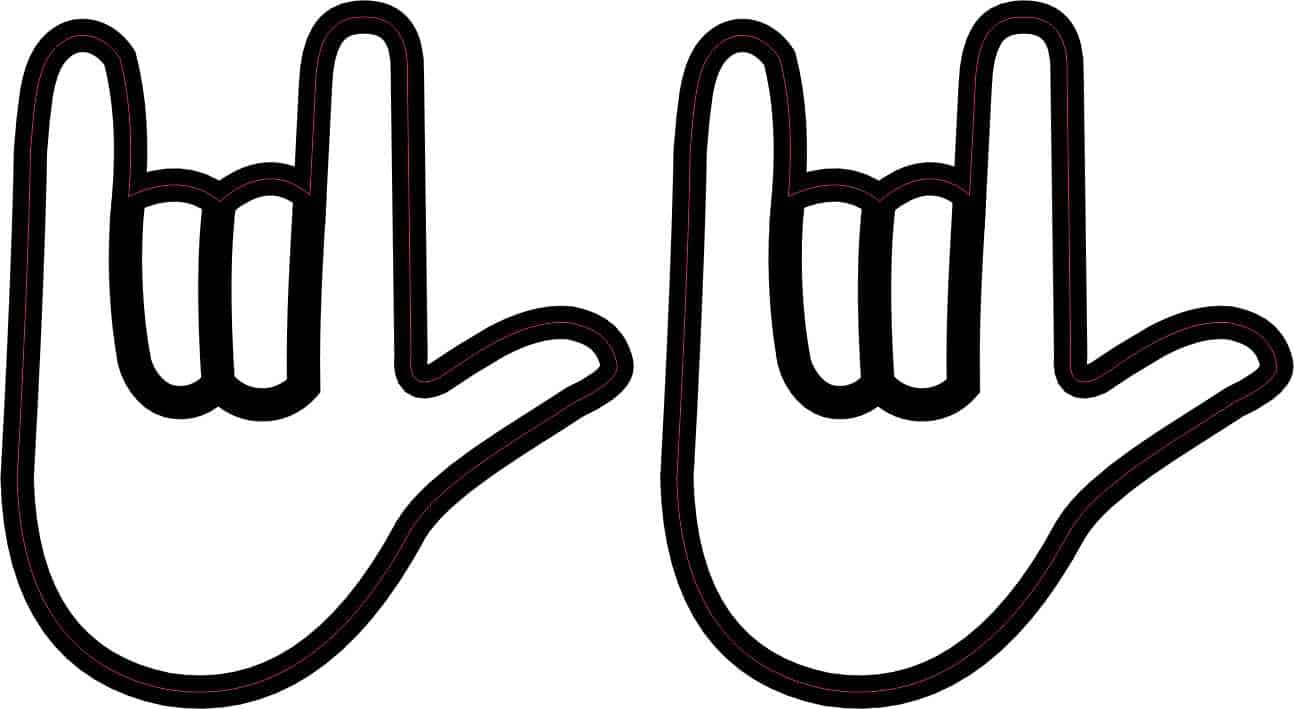 ASL ILY I Love You Hand Stickers