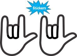Alternative view of StickerTalk ASL ILY I Love You Hand Stickers, 2 inches x 2.25 inches