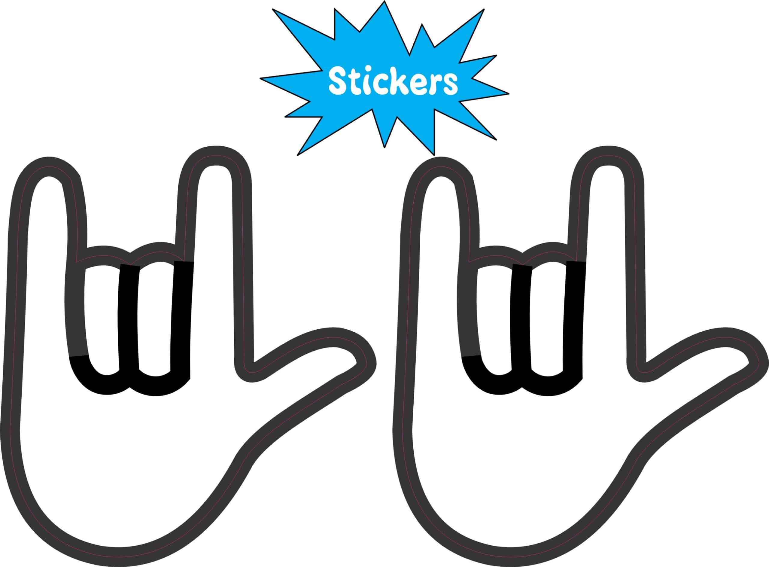 StickerTalk ASL ILY I Love You Hand Stickers, 2 inches x 2.25 inches - Image 2