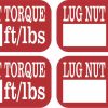 Lug Nut Torque Stickers