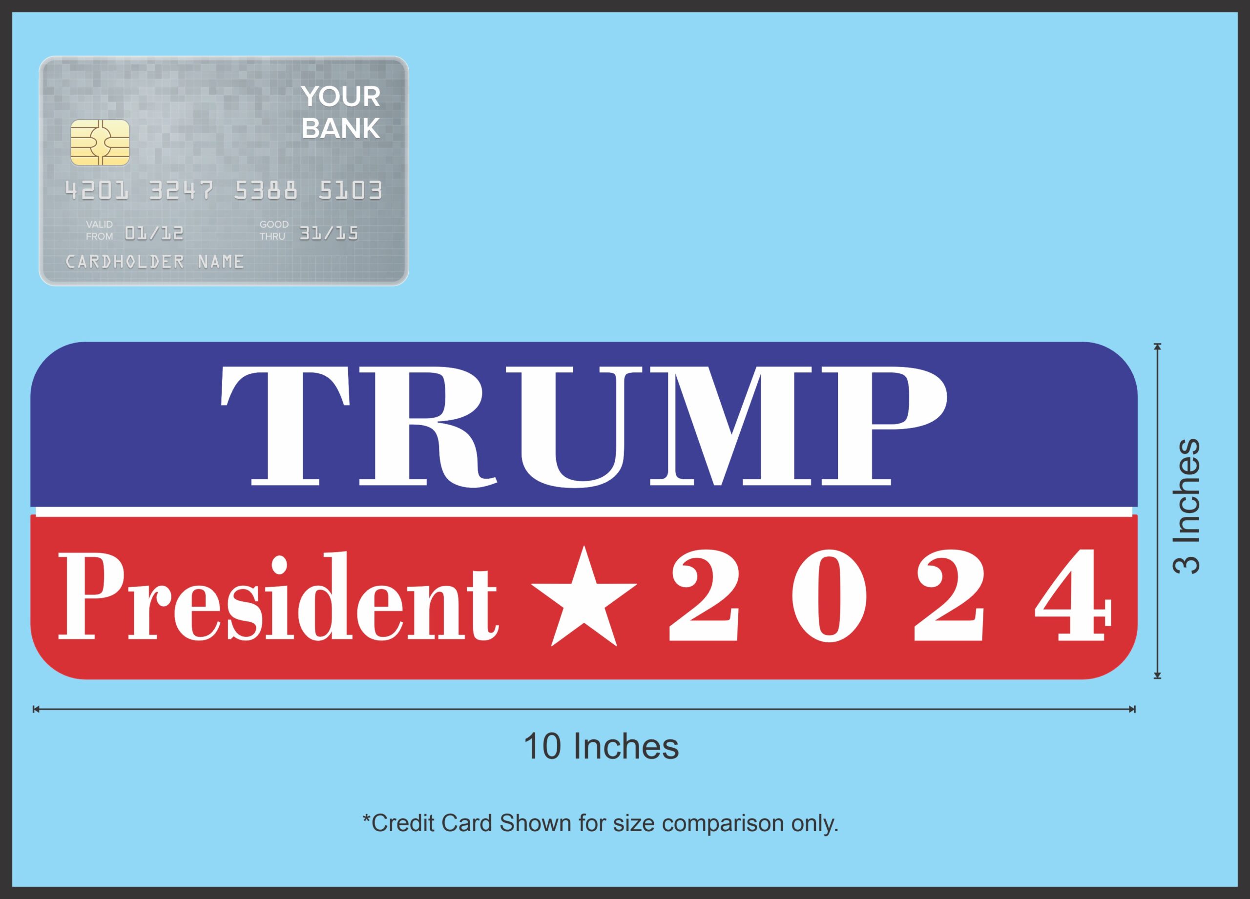 StickerTalk Trump President 2024 Magnet, 10 inches x 3 inches