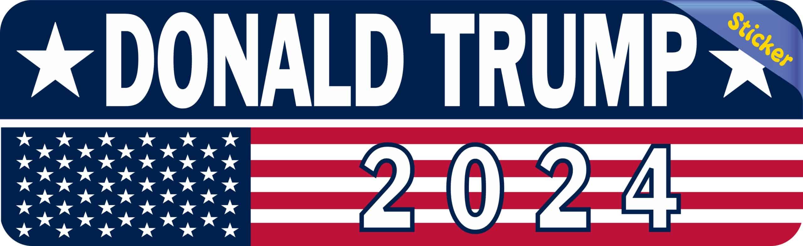 StickerTalk Donald Trump 2024 Sticker, 10 inches x 3 inches