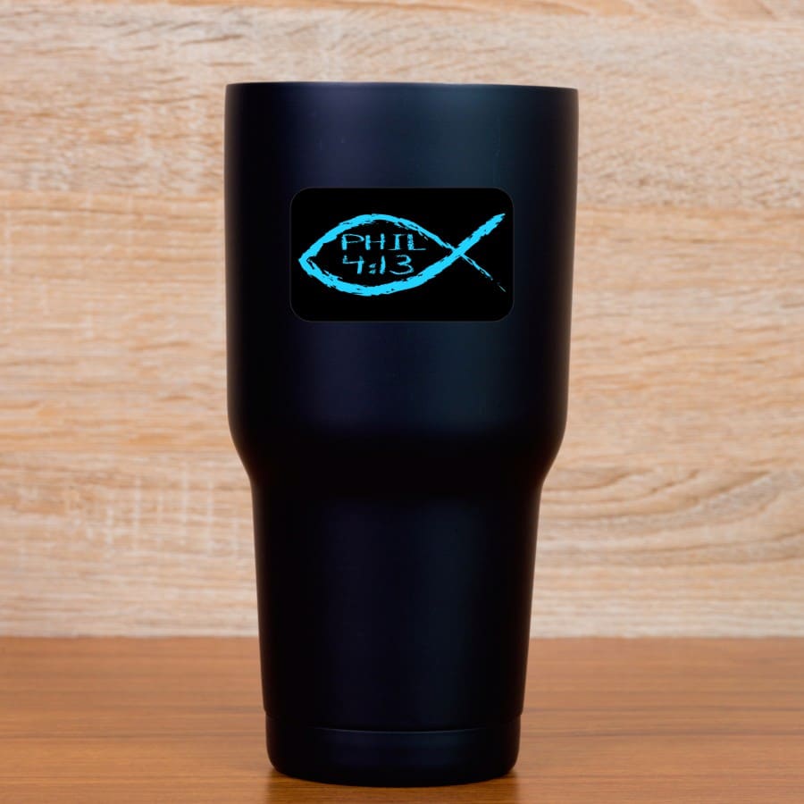 StickerTalk Jesus Fish Philippians 4:13 Stickers, 2.5 inches x 1.5 inches - Image 4