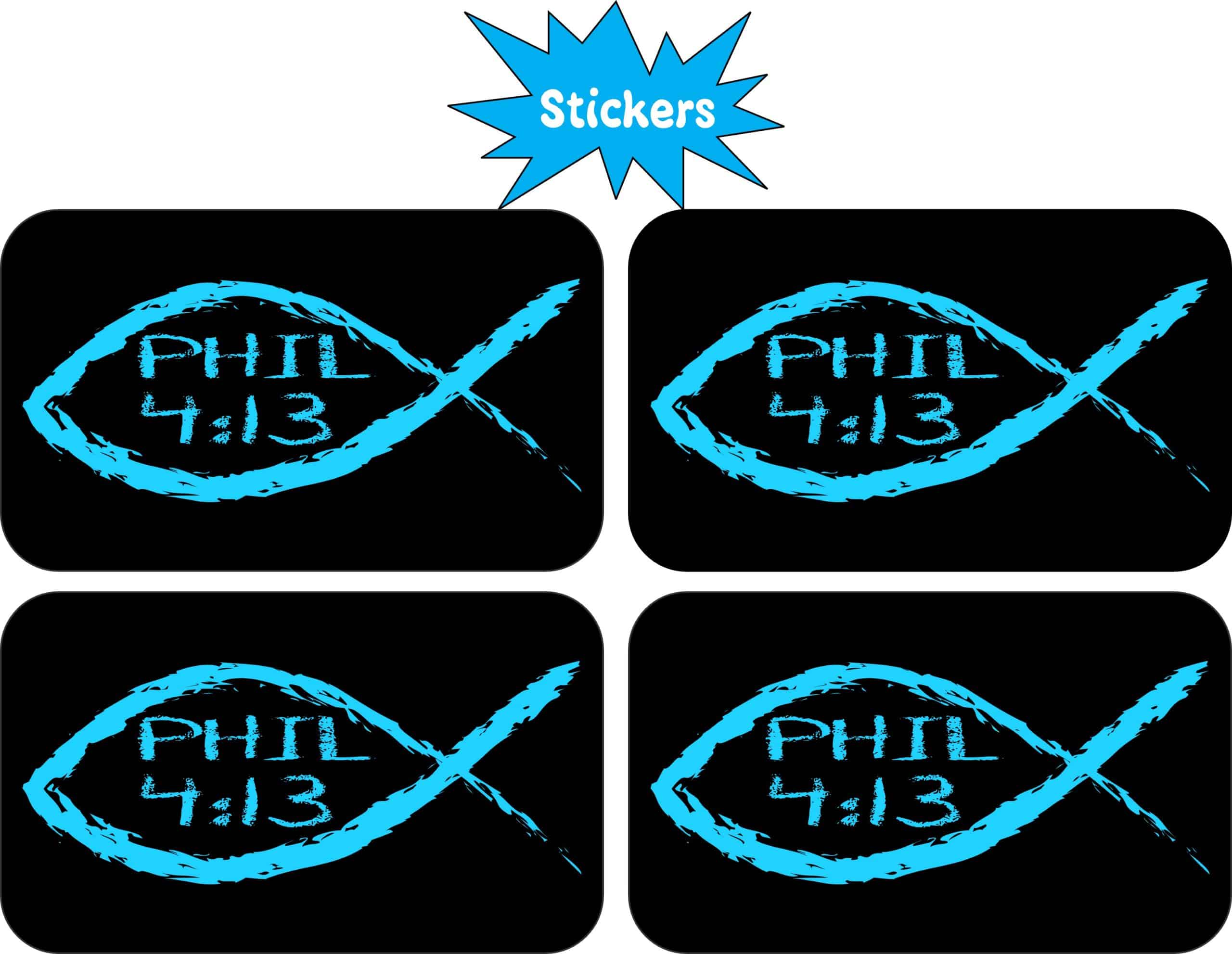 StickerTalk Jesus Fish Philippians 4:13 Stickers, 2.5 inches x 1.5 inches - Image 2