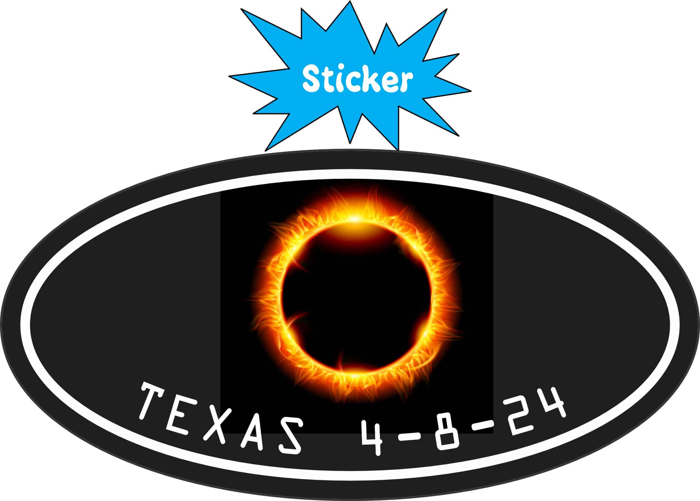 StickerTalk Great North American Eclipse Texas 4-8-24 Sticker, 4 inches x 2 inches - Image 2