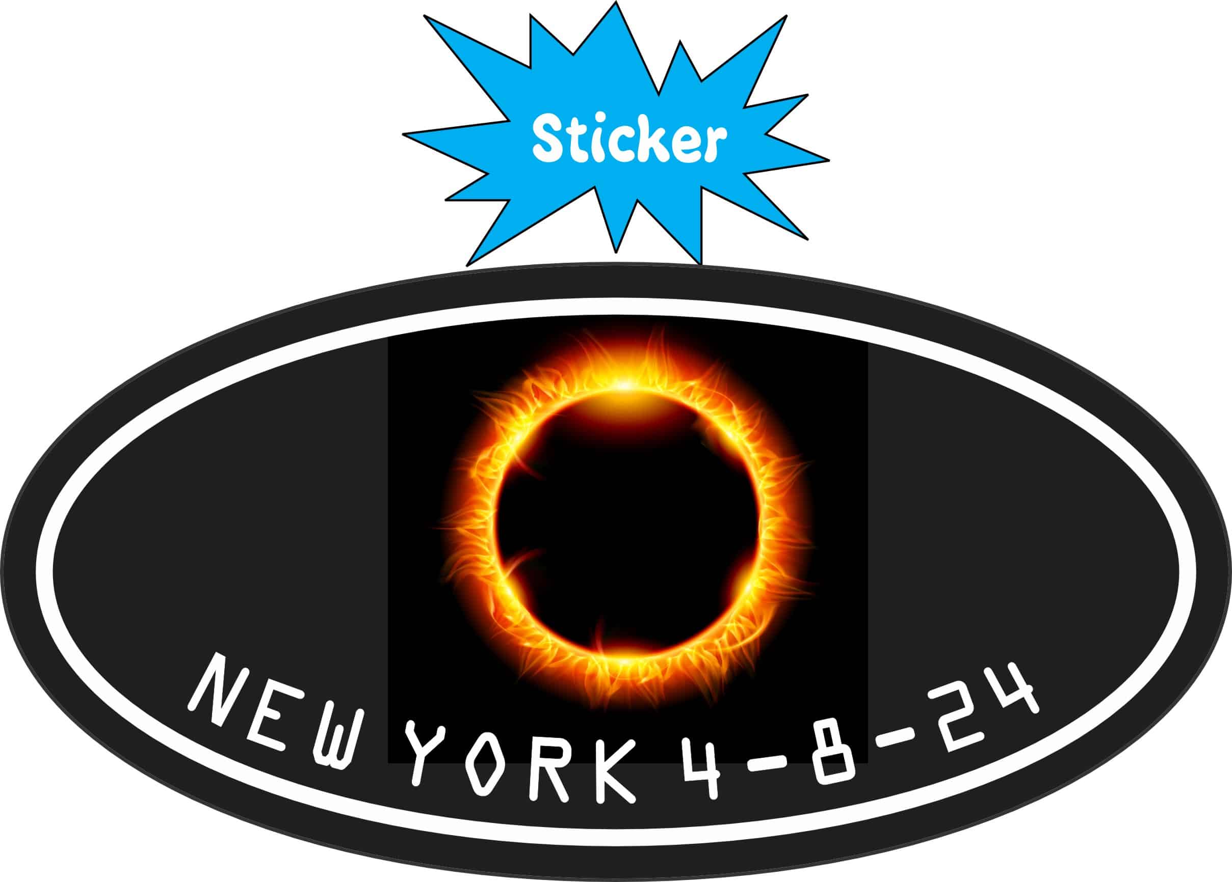 StickerTalk Great North American Eclipse New York '24 Sticker, 4 inches x 2 inches - Image 2