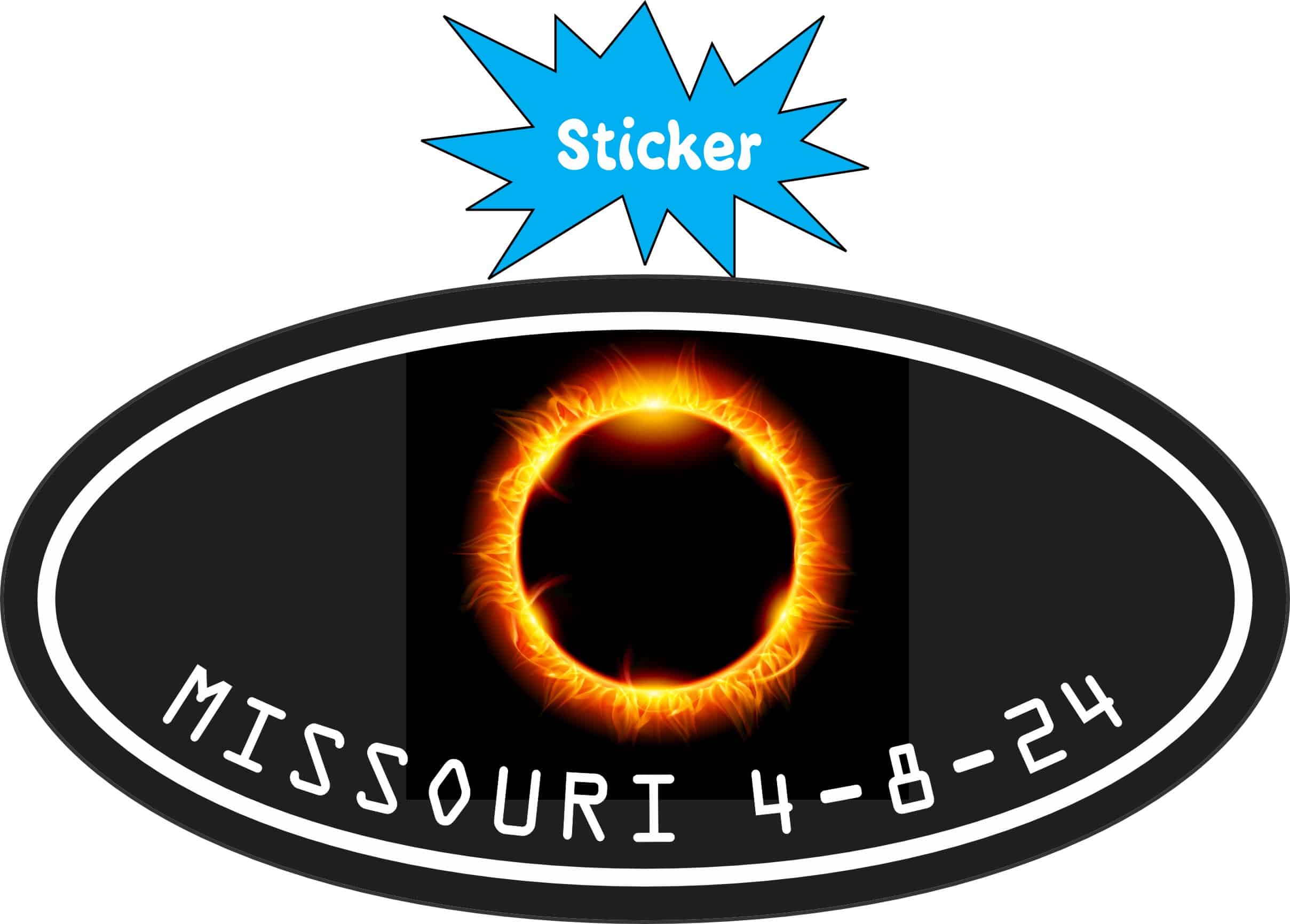 StickerTalk Great North American Eclipse Missouri '24 Sticker, 4 inches x 2 inches - Image 2