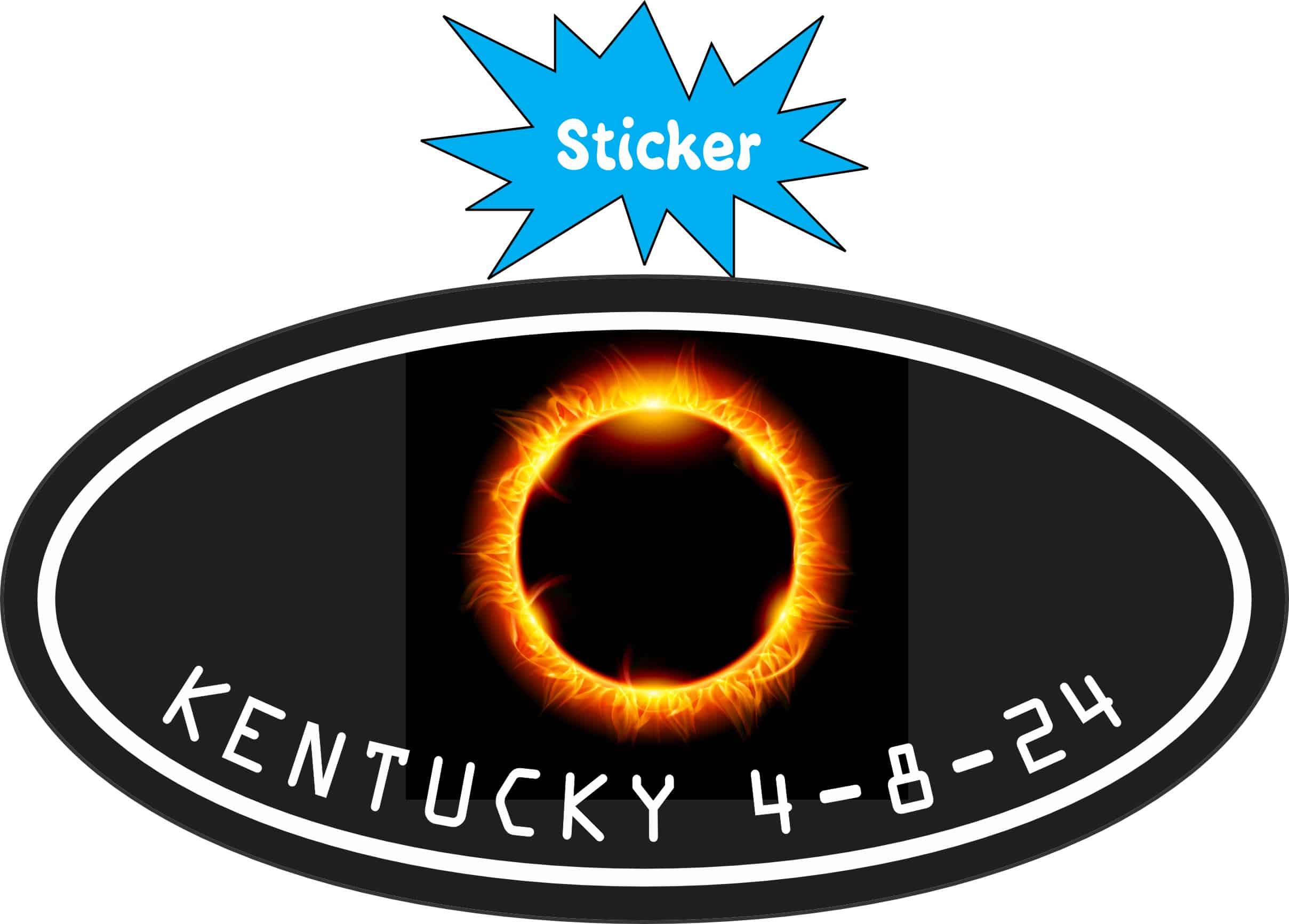 StickerTalk Great North American Eclipse Kentucky '24 Sticker, 4 inches x 2 inches - Image 2