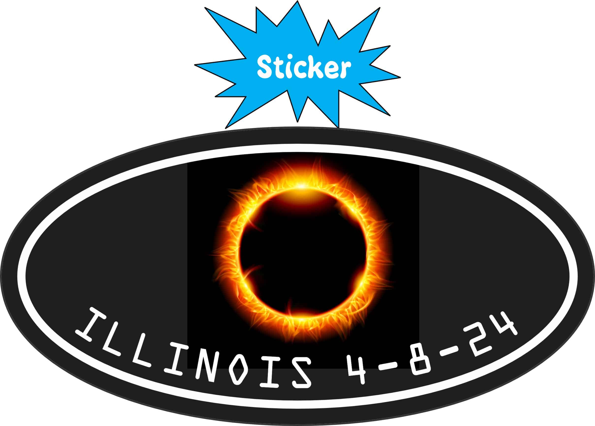 StickerTalk Great North American Eclipse Illinois '24 Sticker, 4 inches x 2 inches - Image 2