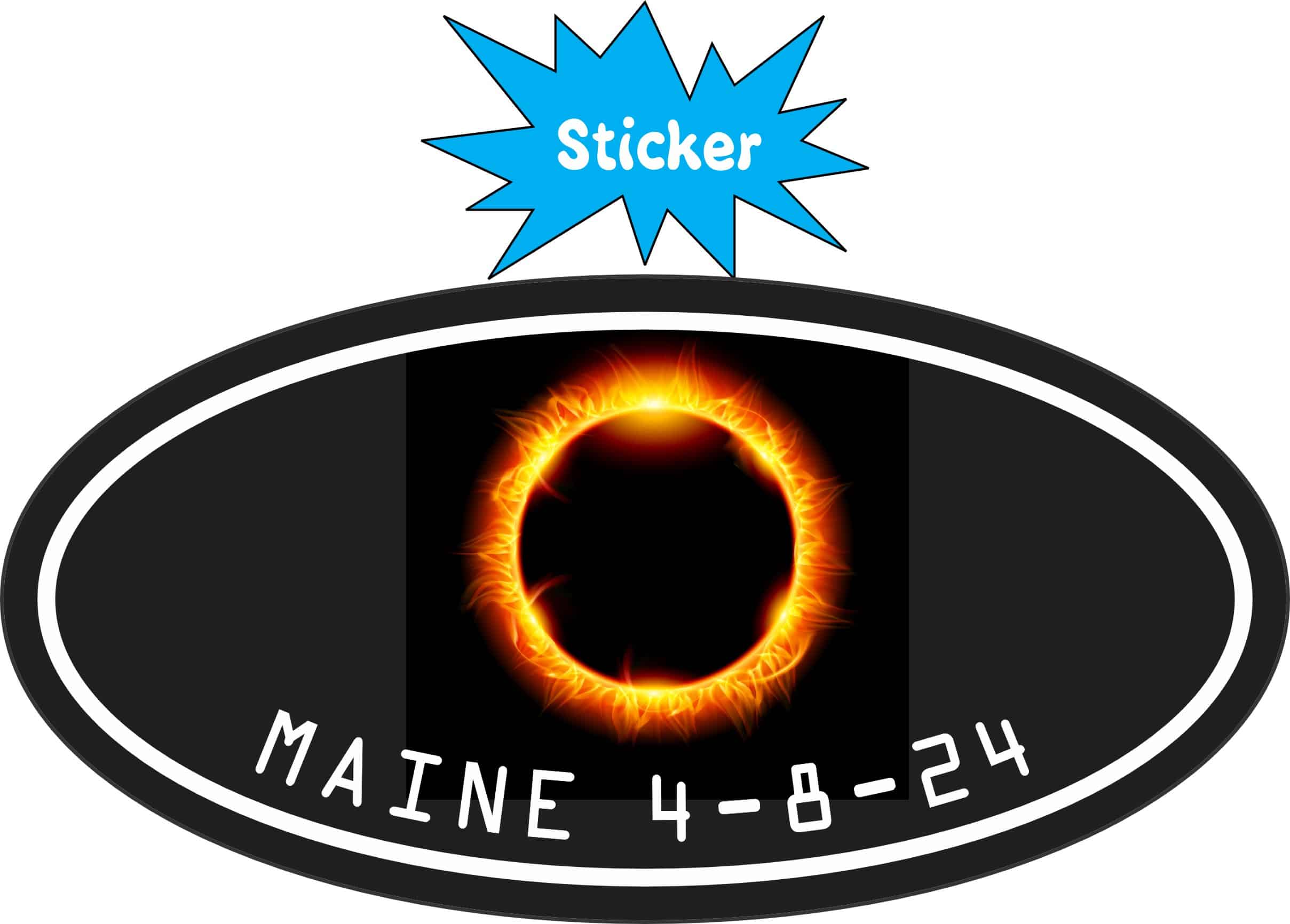 StickerTalk Great North American Eclipse Maine 4-8-24 Sticker, 4 inches x 2 inches - Image 2