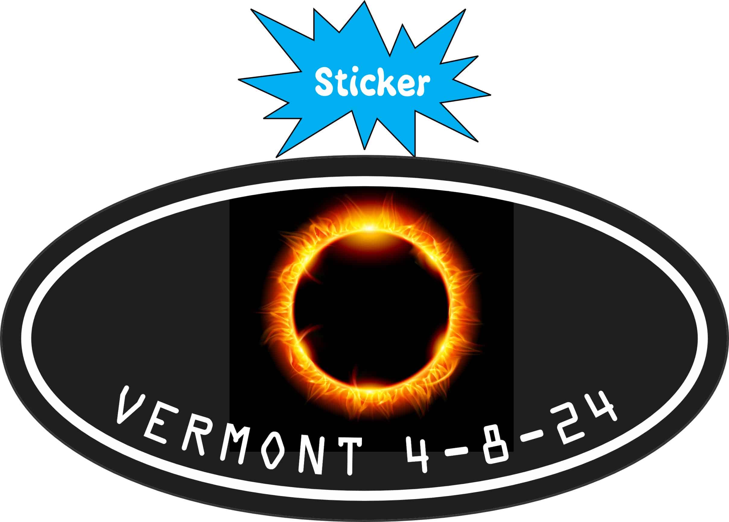 StickerTalk Great North American Eclipse Vermont 2024 Sticker, 4 inches x 2 inches - Image 2