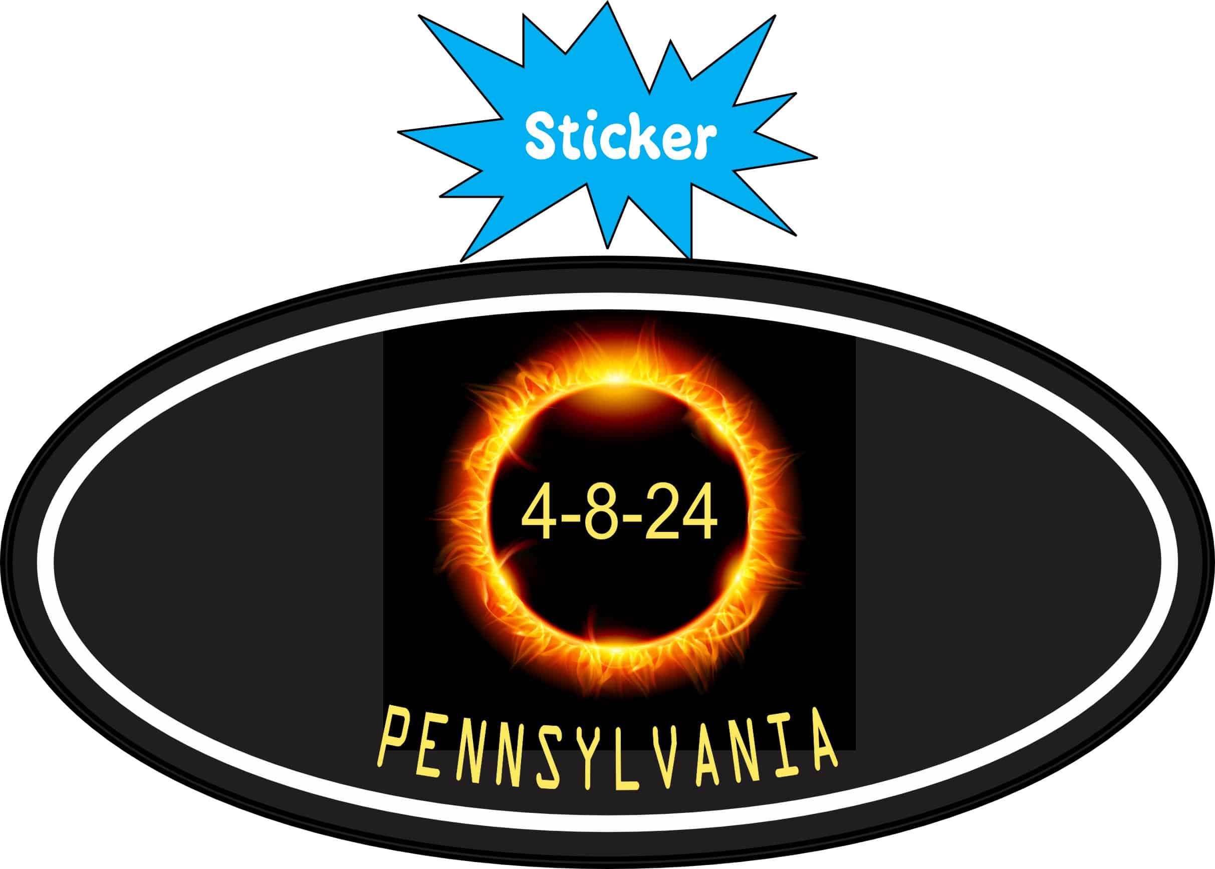 StickerTalk North American Eclipse Pennsylvania '24 Sticker, 4 inches x 2 inches - Image 2