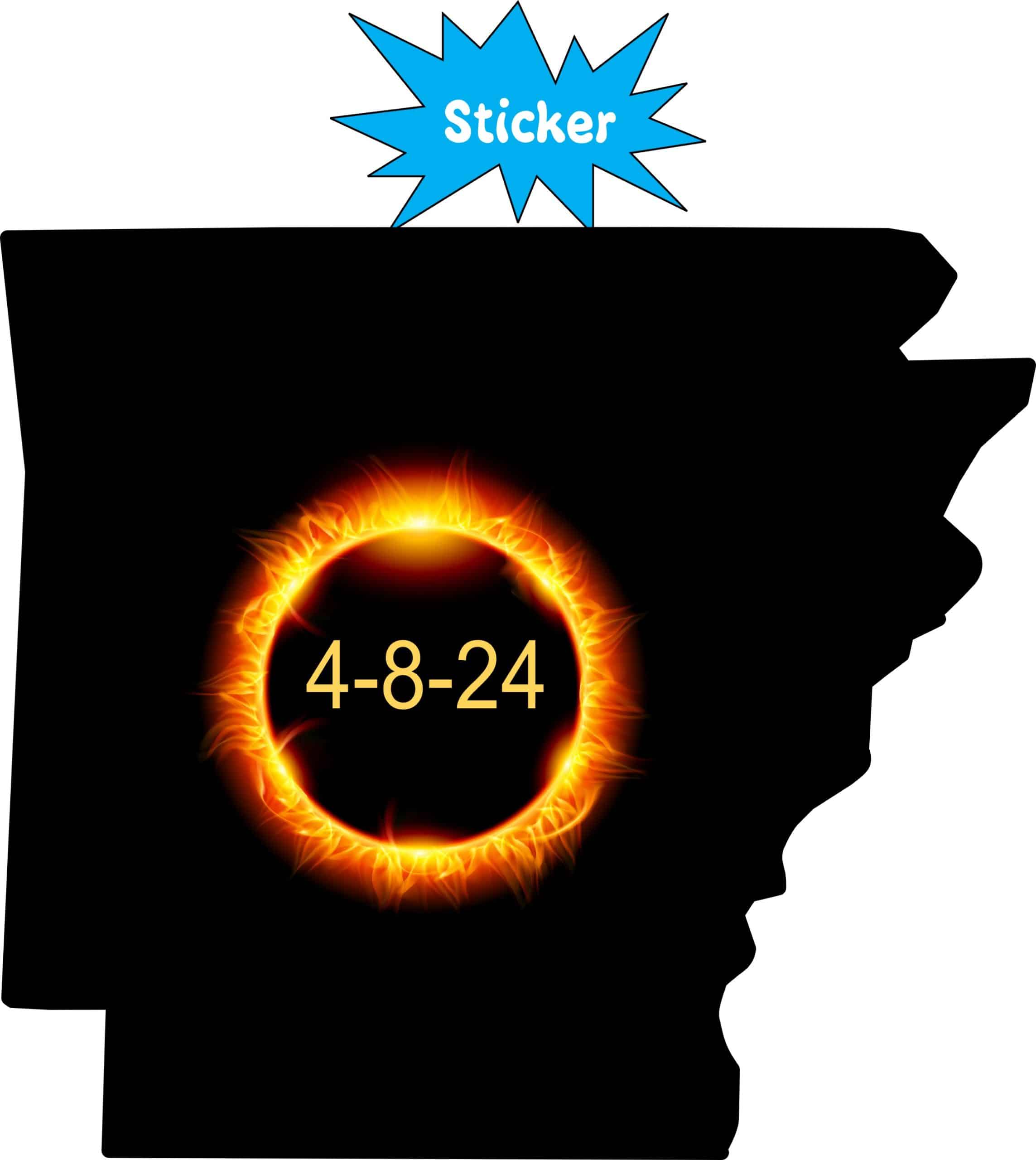 StickerTalk Great North American Eclipse Arkansas '24 Sticker, 3.8 inches x 3.4 inches - Image 2