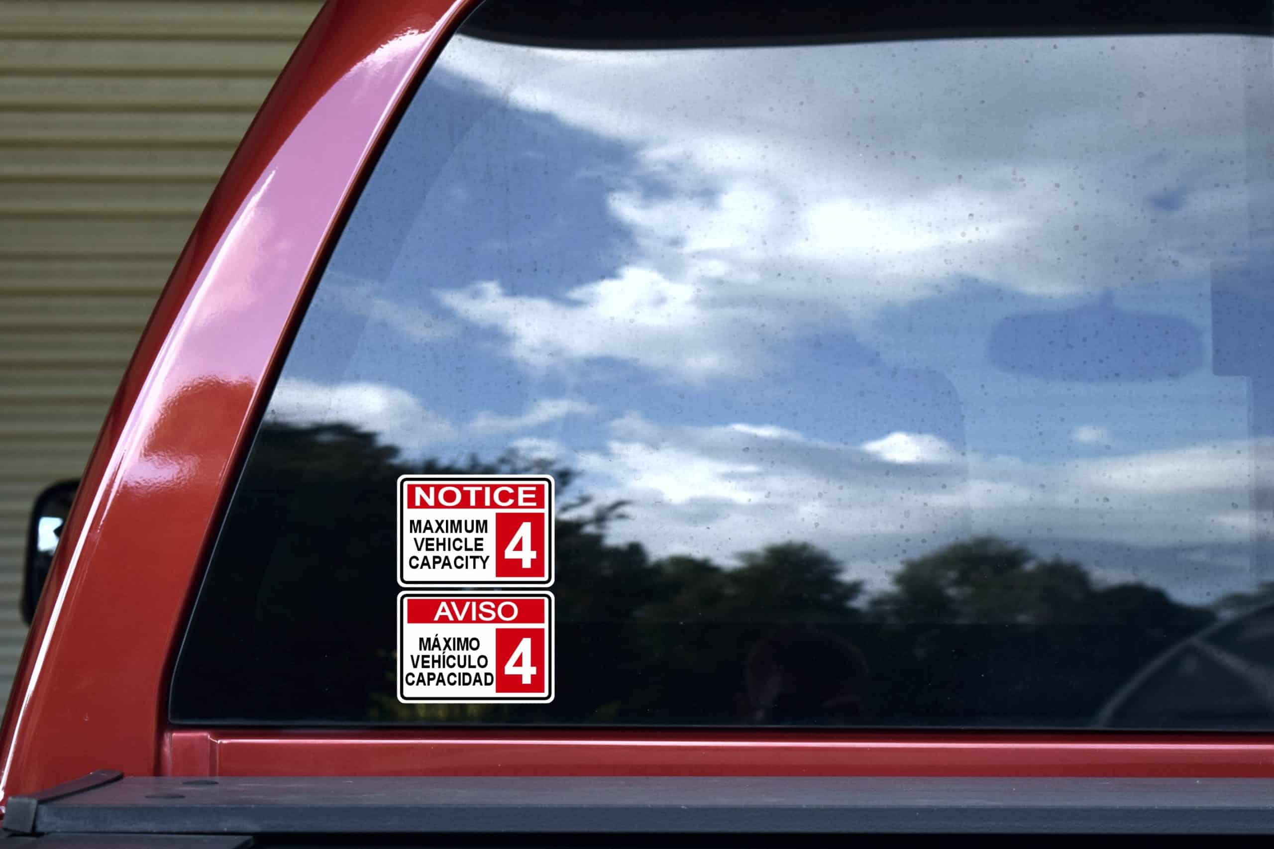 StickerTalk Vehicle Maximum Occupancy 4 Stickers, 3.5 inches x 2.5 inches - Image 4