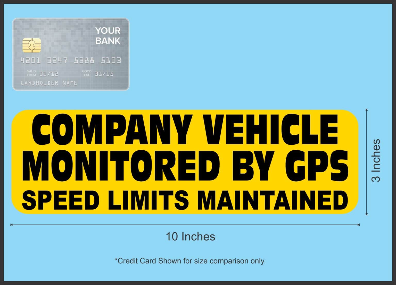 StickerTalk Company Vehicle Monitored by GPS Sticker, 10 inches ...