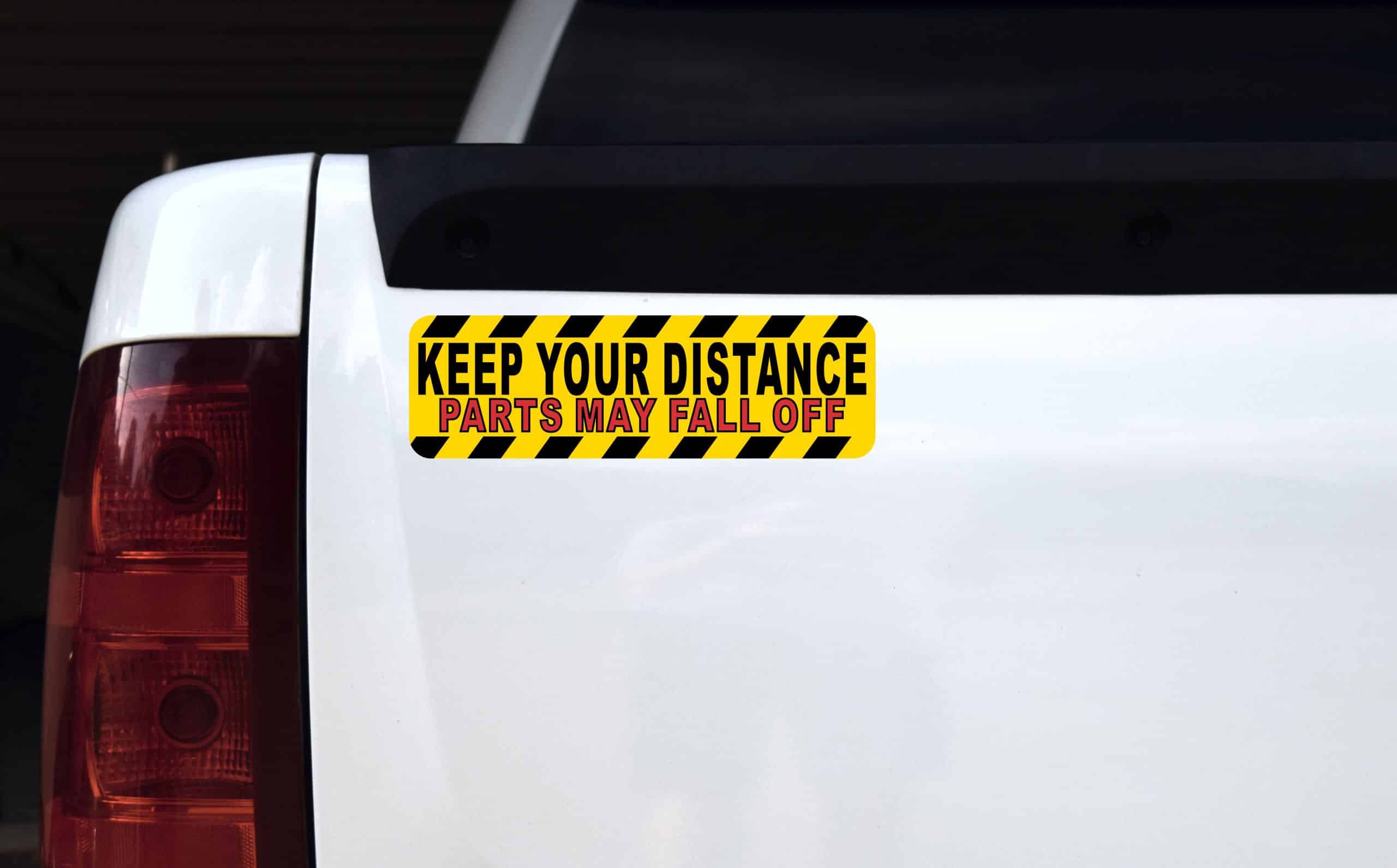 StickerTalk Keep Your Distance Parts May Fall Off, 10 inches x 3 inches - Image 3