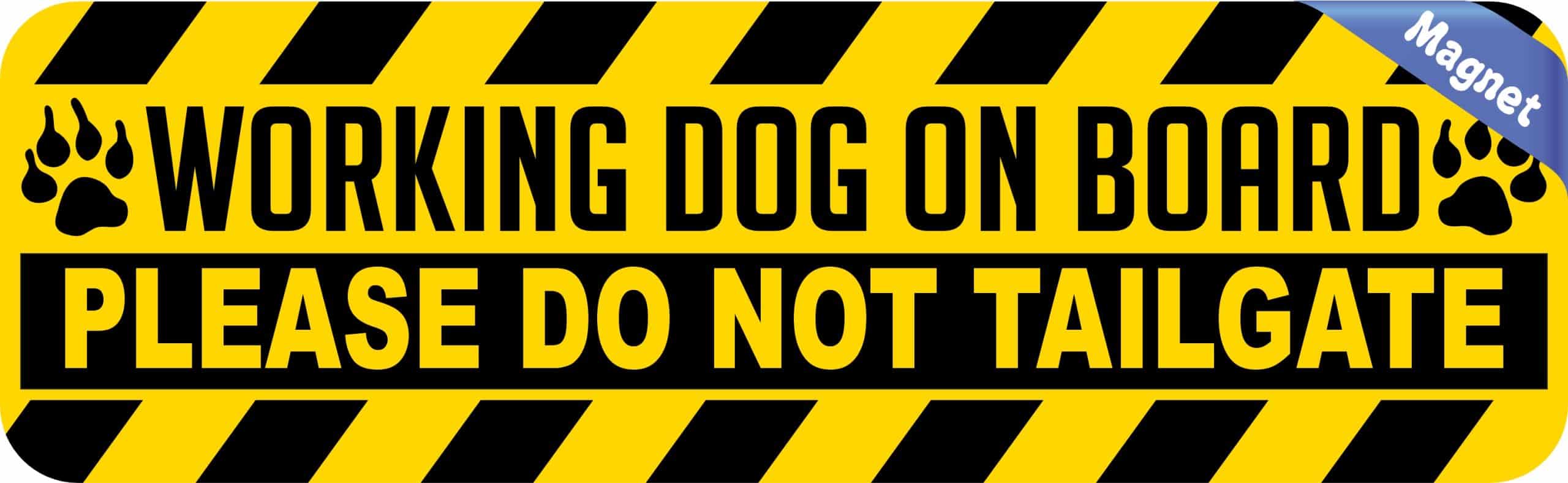 Working Dog On Board Magnet