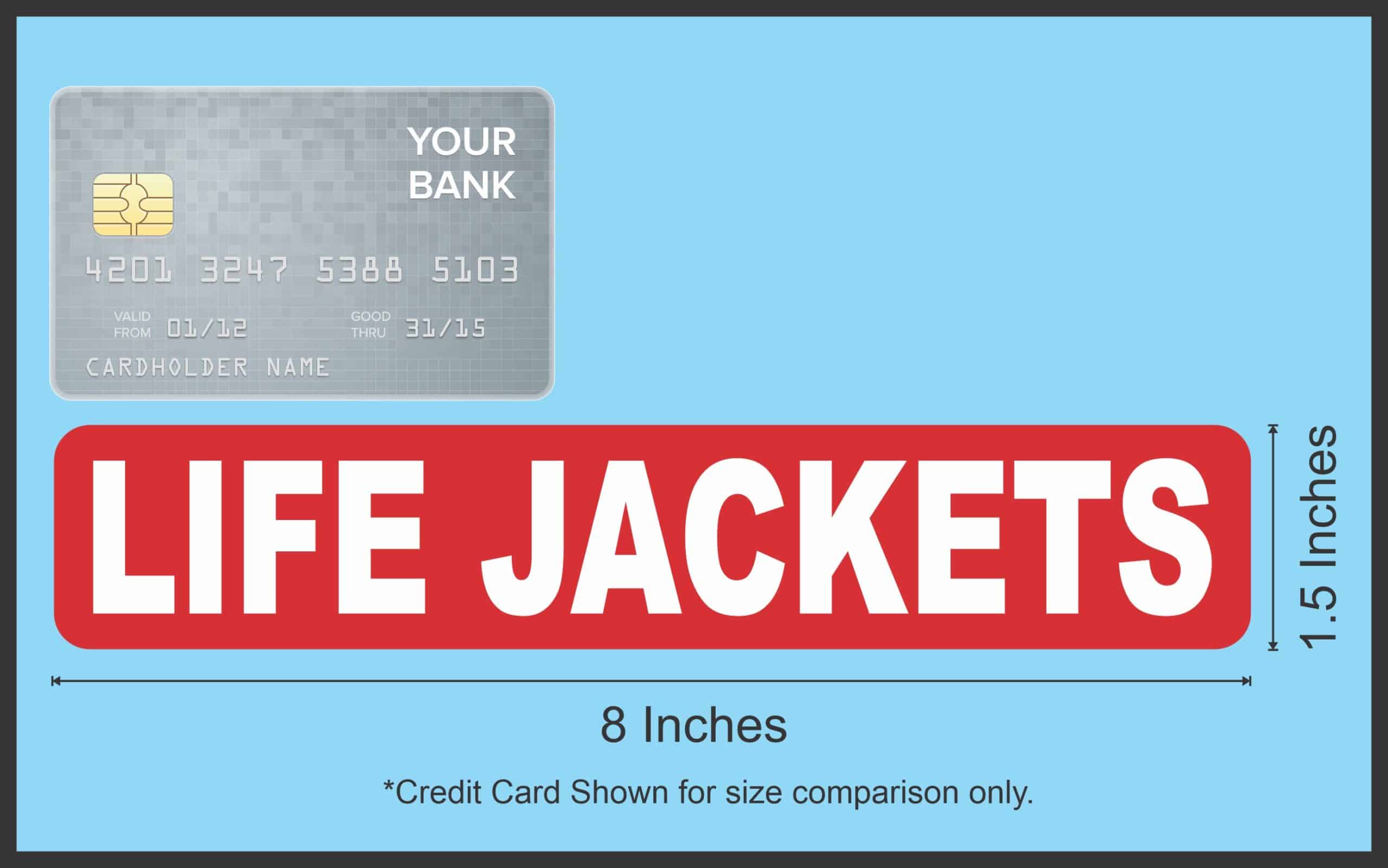 StickerTalk Life Jackets Vinyl Stickers, 8 inches x 1.5 inches - Image 5