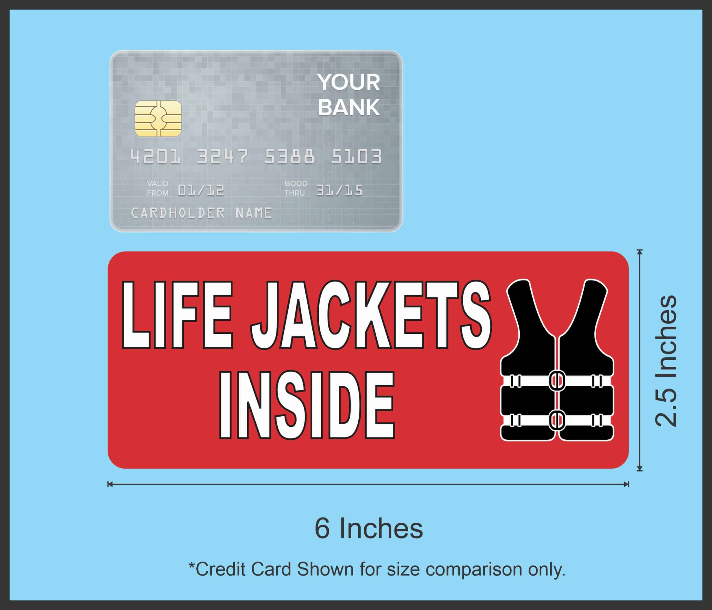 StickerTalk Life Jackets Inside Vinyl Stickers, 6 inches x 2.5 inches - Image 8