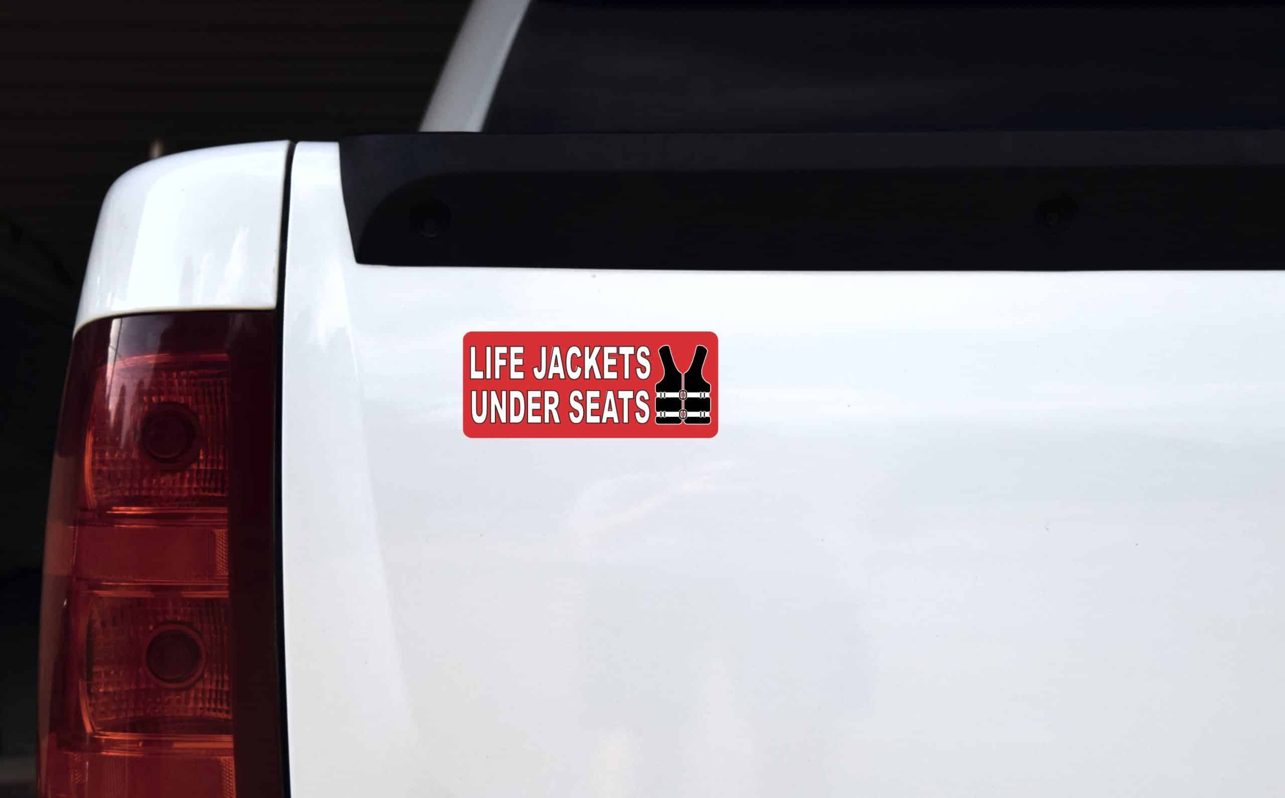 StickerTalk Life Jackets Under Seats Vinyl Stickers, 6 inches x 2.5 inches - Image 4