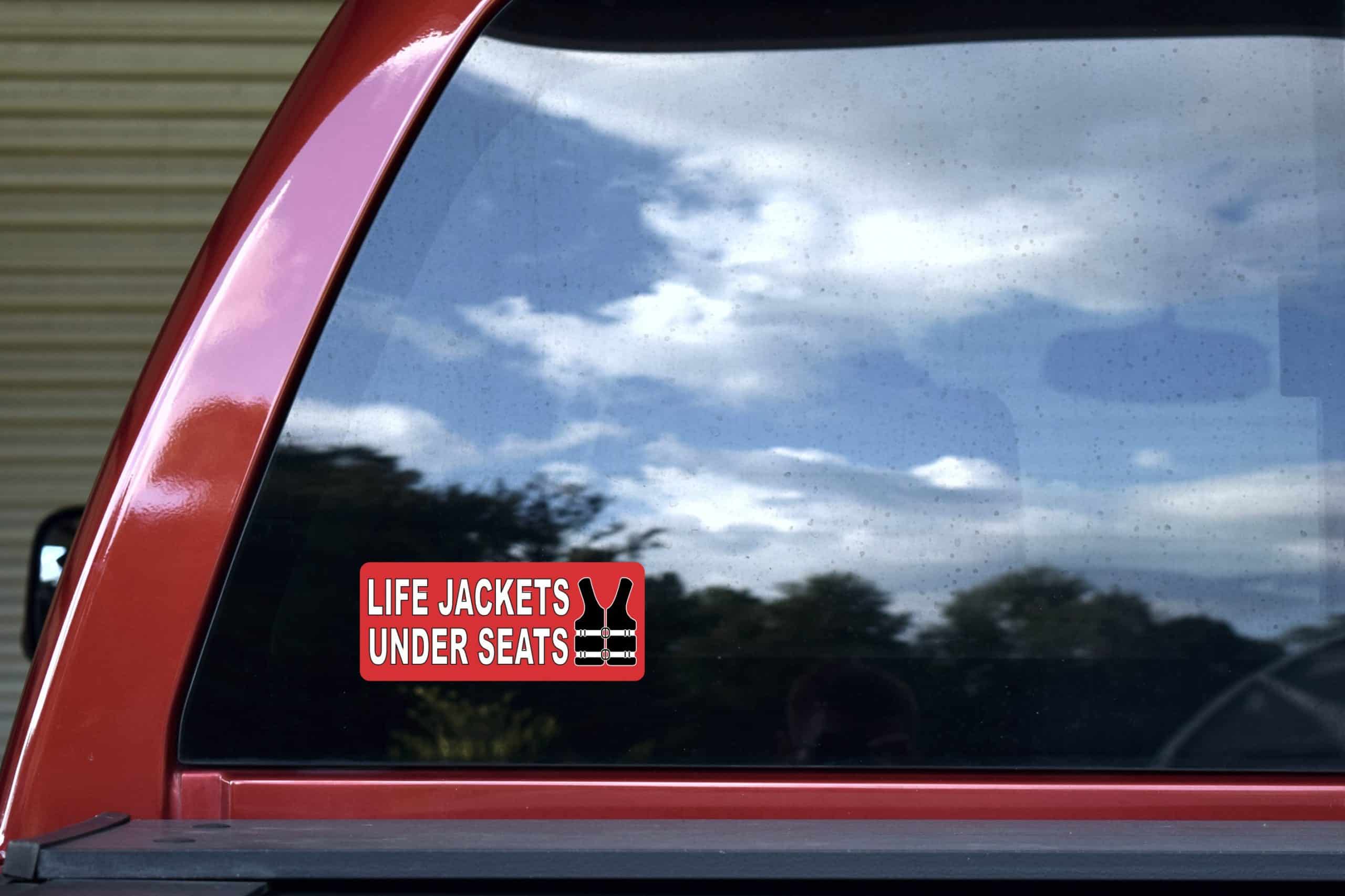 StickerTalk Life Jackets Under Seats Vinyl Stickers, 6 inches x 2.5 inches - Image 5