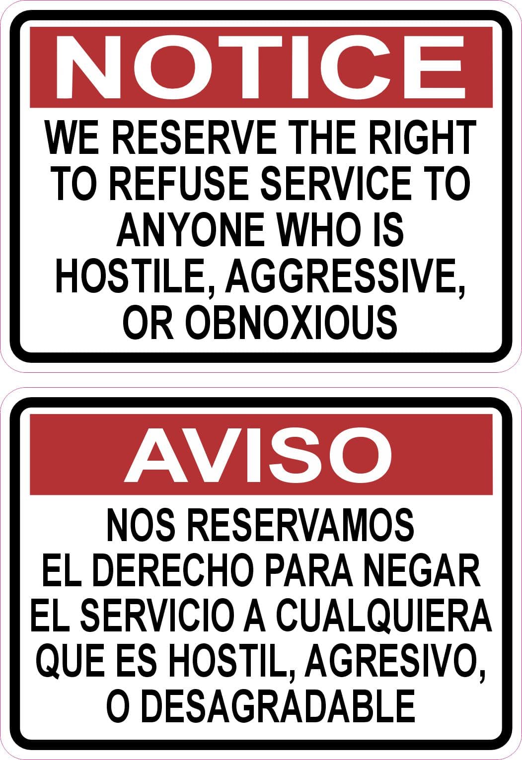 StickerTalk Notice We Reserve the Right Vinyl Stickers, 3.5 inches x 2. ...