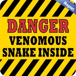 Alternative view of StickerTalk Danger Venomous Snake Inside Vinyl Magnet, 6 inches x 6 inches