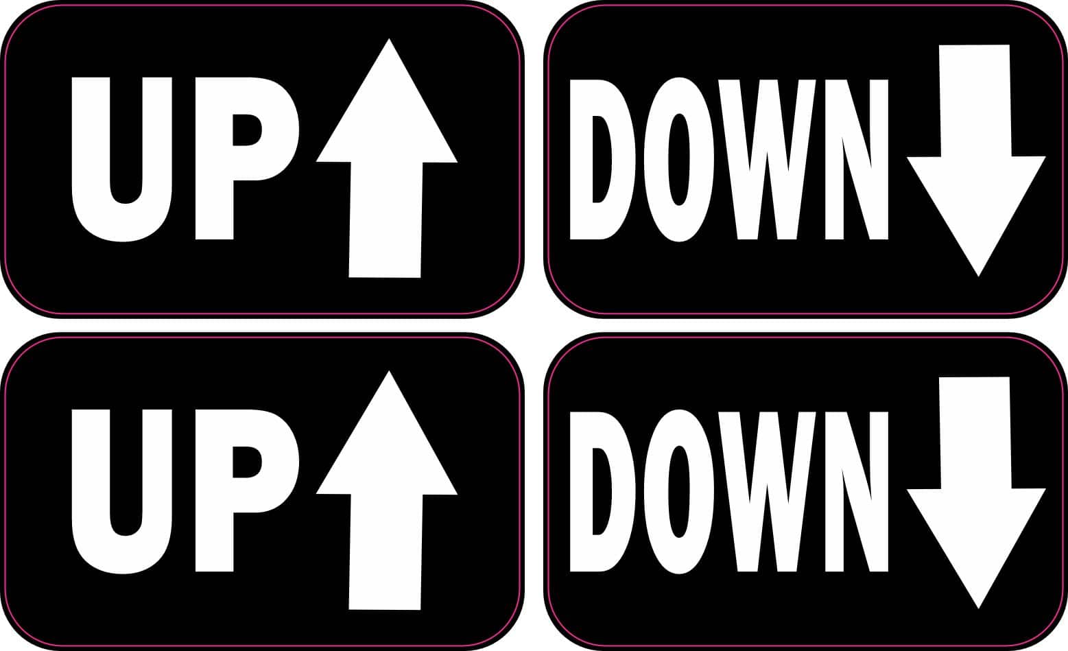 StickerTalk Up Down Vinyl Stickers, 2.5 inches x 1.5 inches