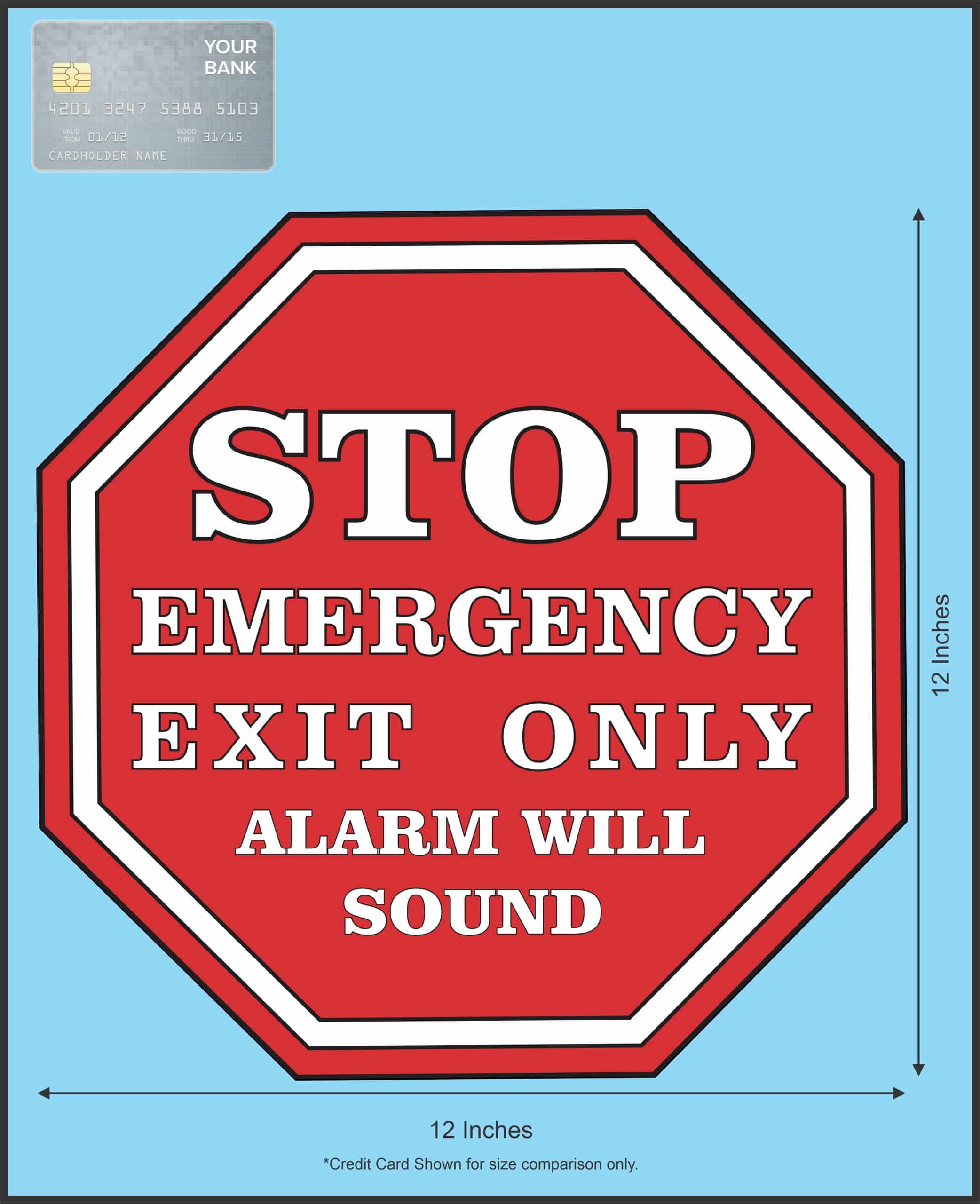 Decal Sticker Emergency Exit Only Alarm Will Sound If Door Is Opened...