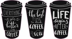 Coffee Cup Saying Stickers