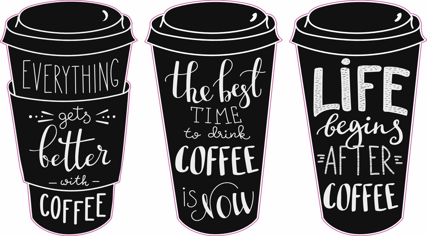 Coffee Cup Saying Stickers