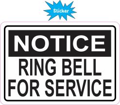 Ring Bell For Service Sticker