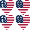 Cross American Flag Heart Stickers
