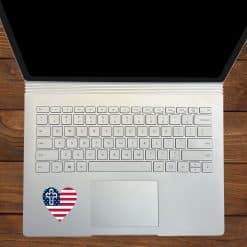 Cross American Flag Heart Stickers