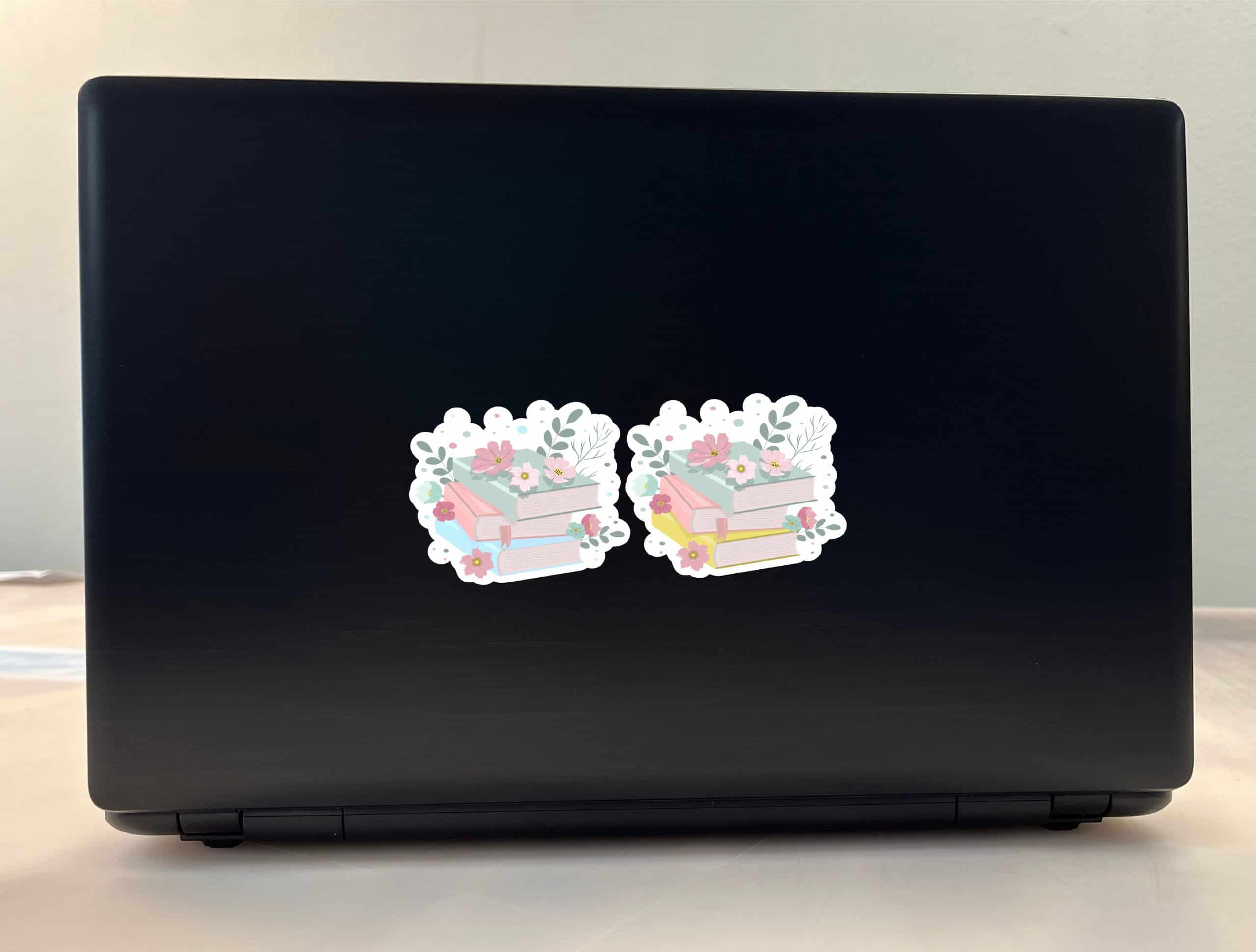 Floral Book Stack Sticker Sheet