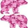 Pink Camo Bear Sticker Sheet