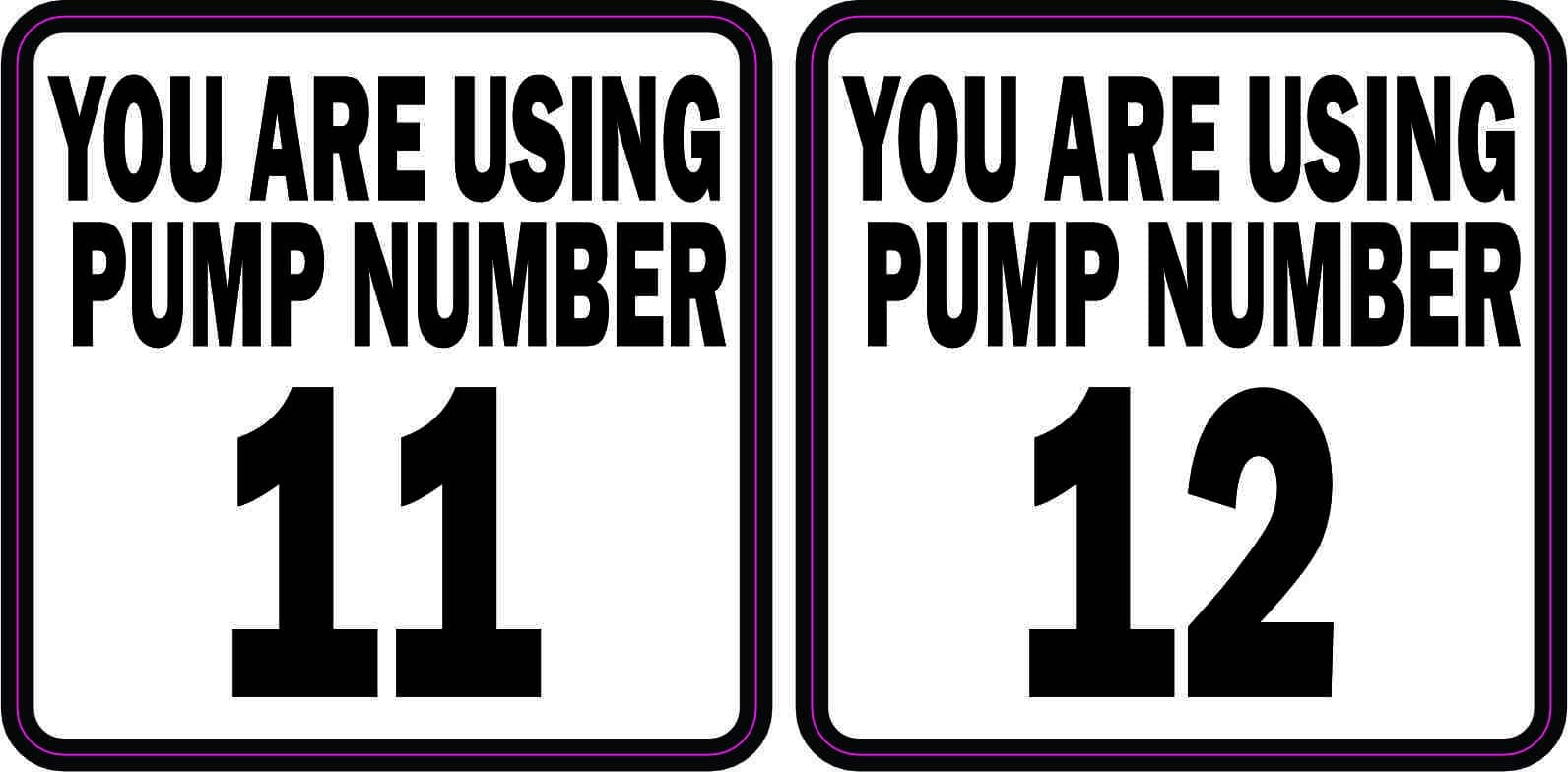 Pump Number Sticker