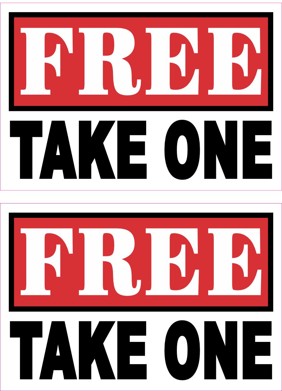 Free Take One Sticker Sheet