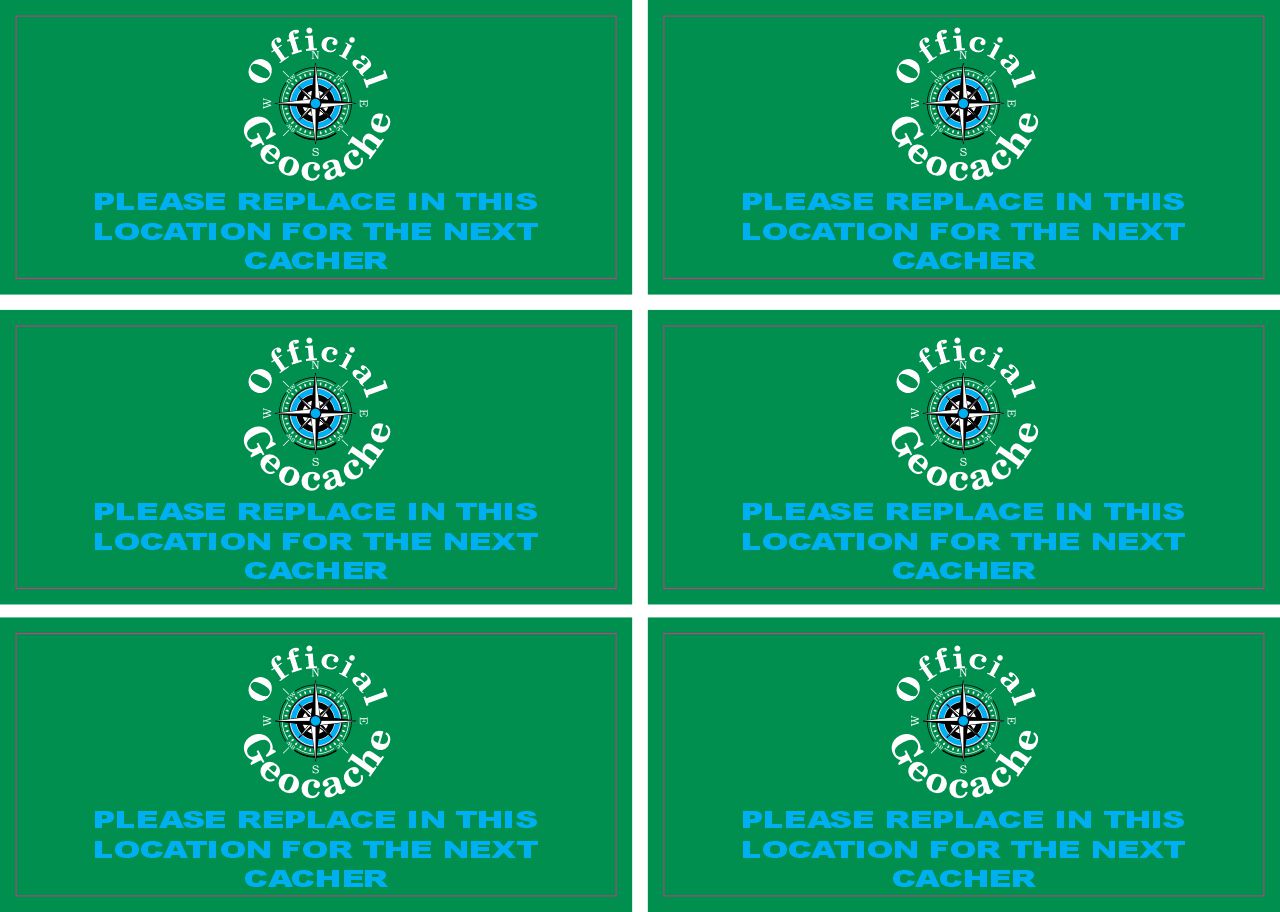Geocache Sticker Sheet