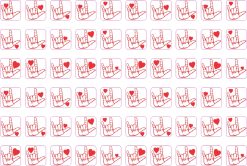 ASL ILY I Love You Hand Stickers