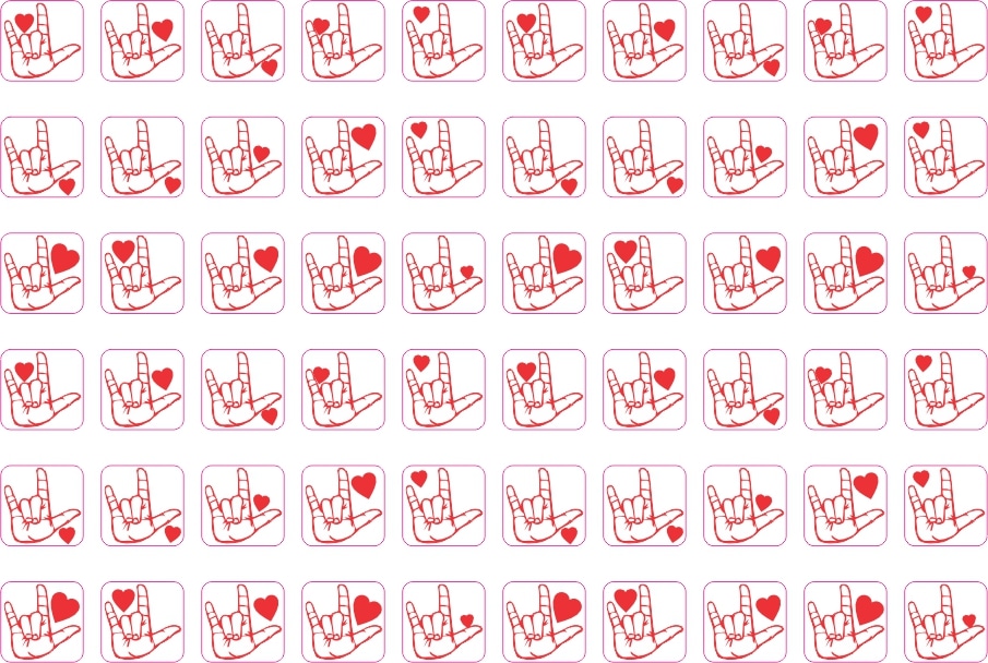 ASL ILY I Love You Hand Stickers